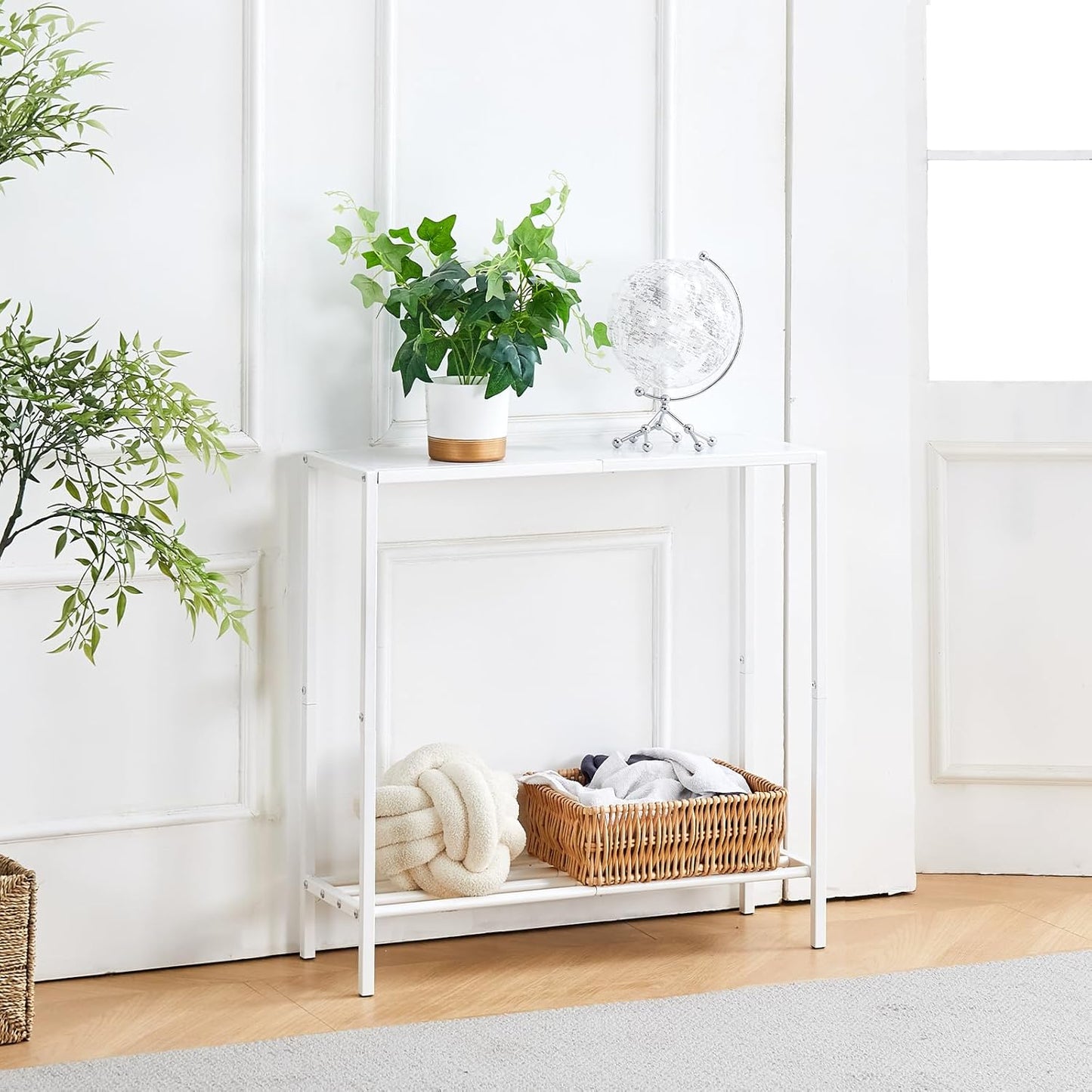 Wimarsbon 29.5" Sofa Tables, Narrow Console Table, 2 Tier Thin Sofa Table, Small Entryway Table with Shelf, Side Display Stand, Metal Frame Sturdy for Hallway, Living Room