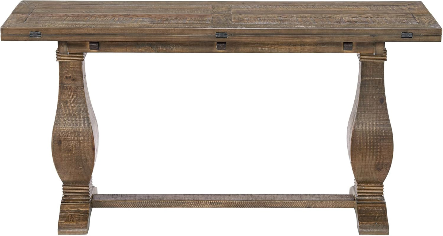 Martin Svensson Home Napa Sofa Console Table, Modular Flip Top Dining or Accent, Solid Natural Wood
