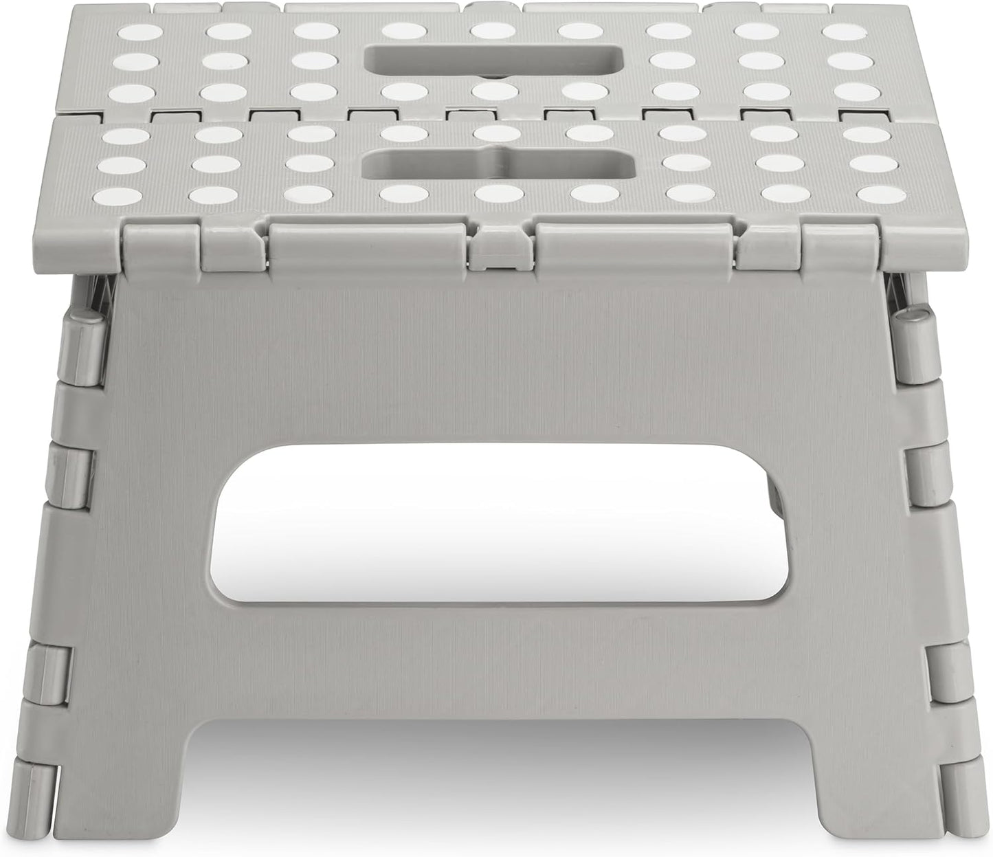 Handy Laundry - Folding Step Stool - Sturdy Enough Collapsible Stool to Support Adults and Safe Enough for Kids - Opens Easy with One Flip - Great for Kitchen, Bathroom or Bedroom (Grey - 8 Inch)