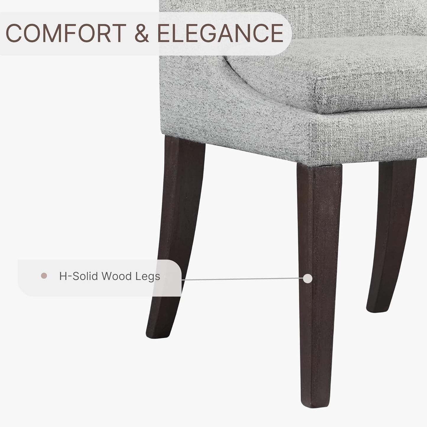 Upholstered Dining Chairs Modern Sidechair Performance Fabric High Back Armlesschair for Diningroom Kitchen,Light Grey,Set of 2(1 Box)