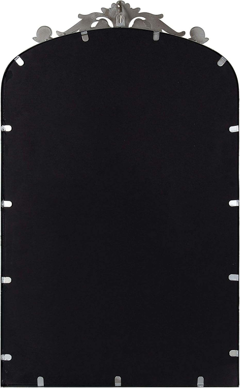 Kate and Laurel Arendahl Traditional Ornate Wall Mirror, 19 x 31, Antique Silver, Decorative Mirror with Baroque Inspired Detailing