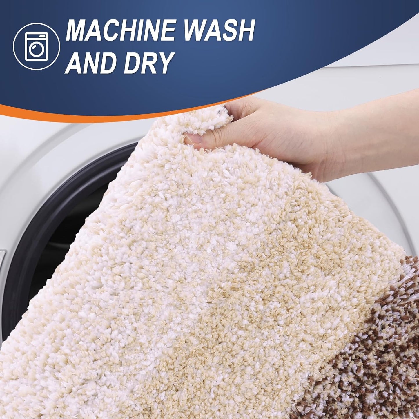 OLANLY Bathroom Rugs Mat 40x32, Extra Soft Absorbent Microfiber Bath Rugs, Rubber Backing, Quick Dry, Machine Washable Bath Mats for Bathroom Floor, Tub and Shower, Home Decor Accessories, Brown