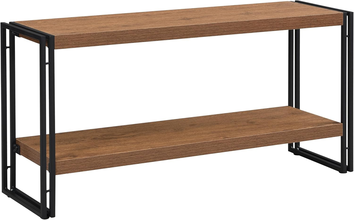 2 Shelf Bookcase Small Display Book Shelf Rustic Industrial, Brown