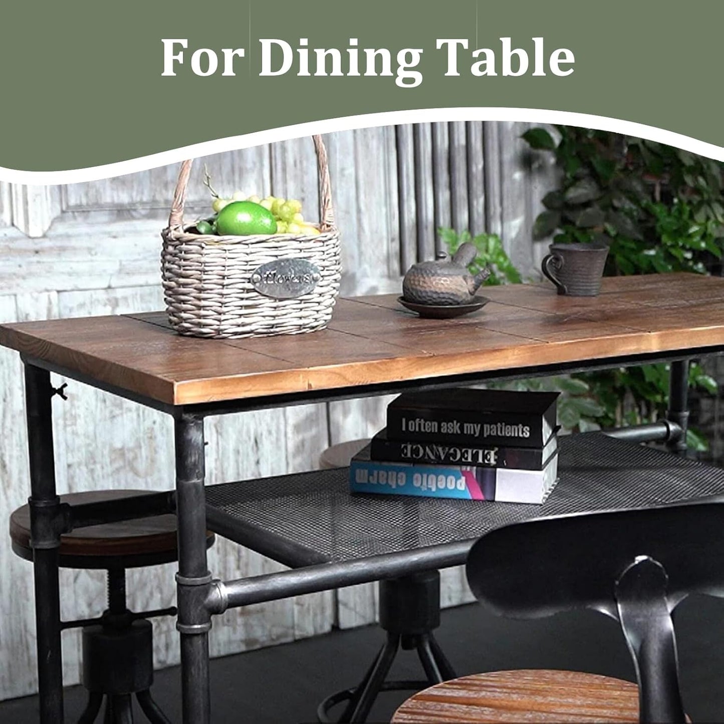 LOKKHAN Set of 2 Rustic Industrial Bar Stool-24-30 Tall Adjustable Metal Swivel Wooden Top Barstools-Counter Height Bar Height-Vintage Farmhouse Kitchen Breakfast Cafe Stool-with Backrest