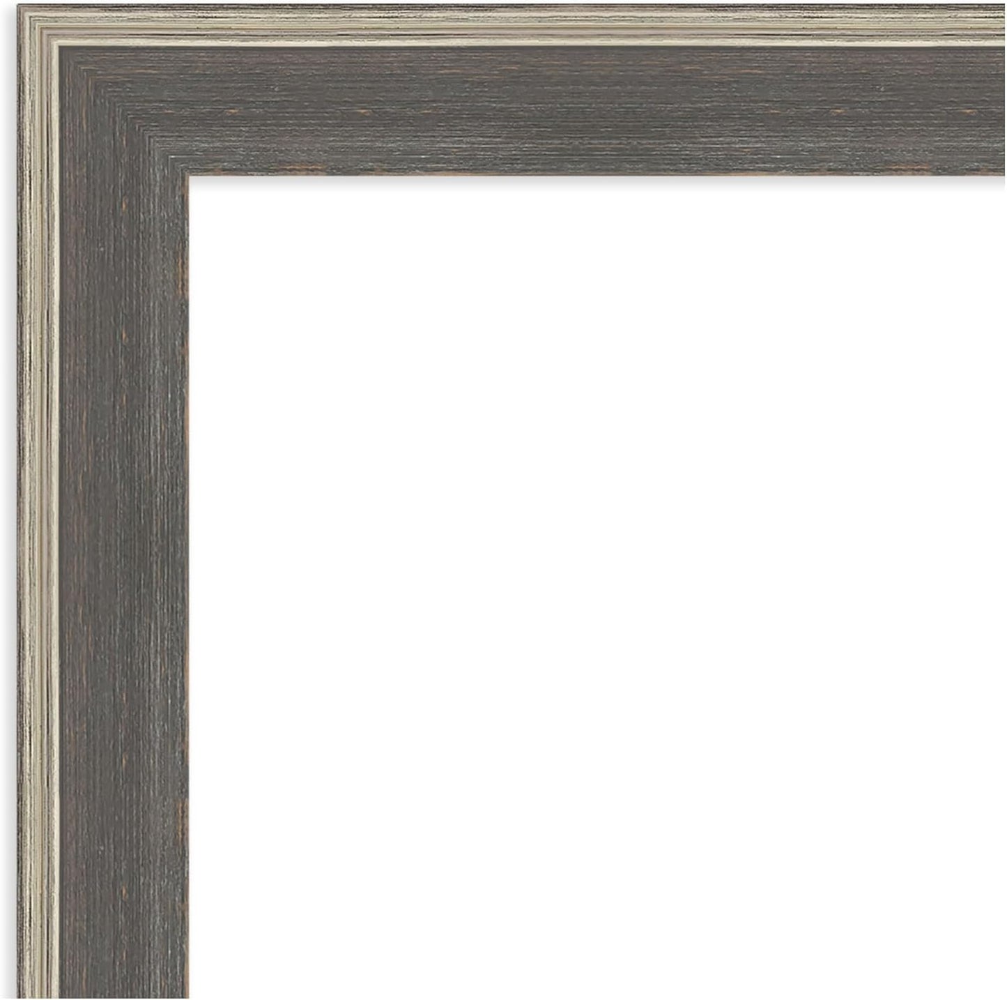 Amanti Art Grey Wall Mirror 35x45 Cottage Grey Silver Rectangle Bathroom Mirror for Wall Decor Living Room, X-Large Casual Wood Frame, Hangs Horizonally and Vertically, Bathroom Decor, Beveled Edge