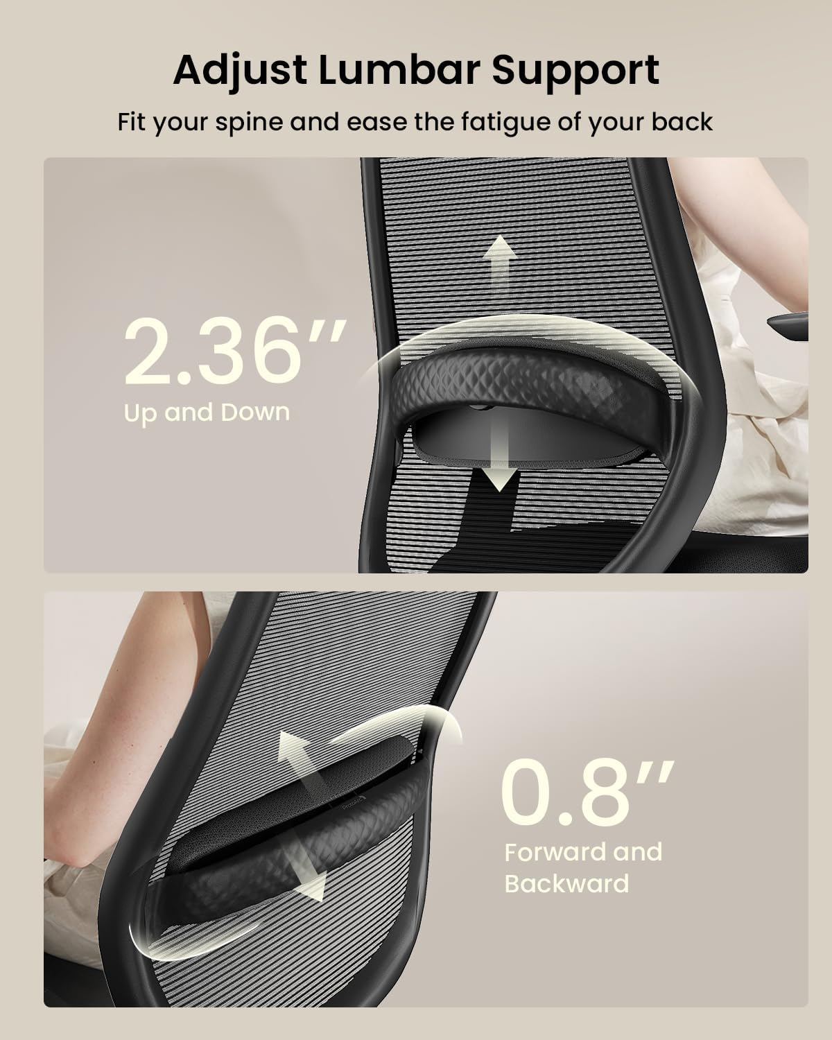 ProtoArc Ergonomic Office Chair – EC200 High-Back Mesh Computer Chair with Lumbar Support, 3D Adjustable Headrest & Sliding Seat for 8+ Hour Comfort, Big & Tall Home Office Desk Chairs - Black