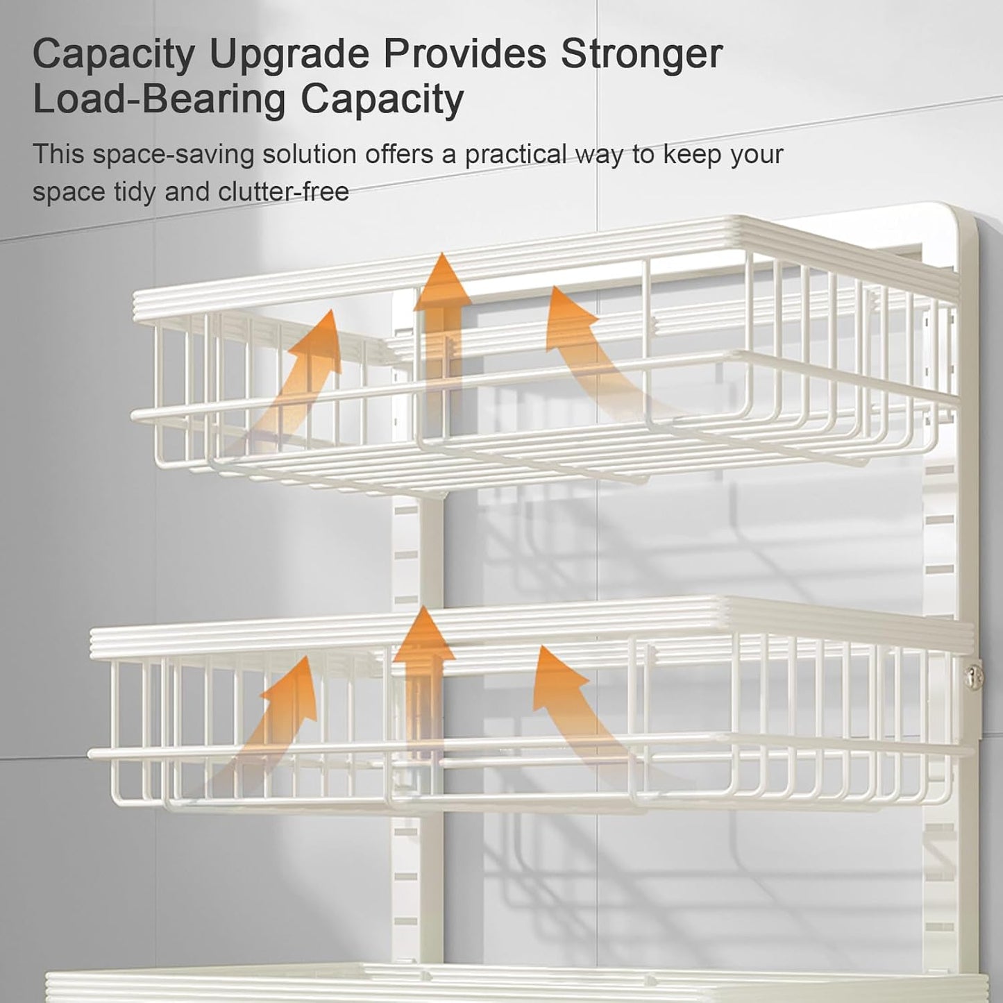 Aupekro 4-Tier Kitchen Storage Cart, Metal Utility Rolling Cart with Wheels, Versatile Rolling Storage Snack Cart, Adjustable Fruit Vegetable Basket Rack for Pantry, Bathroom, Kitchen, Office (Black)