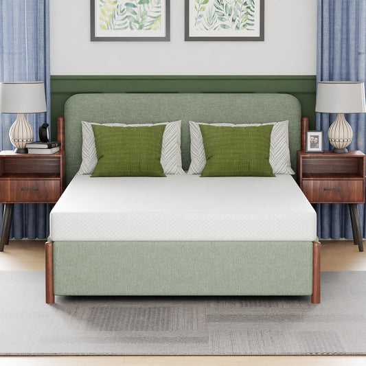 FDW | 6 Inch Full Mattress | Medium Firm | Gel Memory Foam Mattress | White | Bed in a Box, CertiPUR-US Certified | Pressure Relief, Cooling Ventilated Foam | Washable Removable Cover