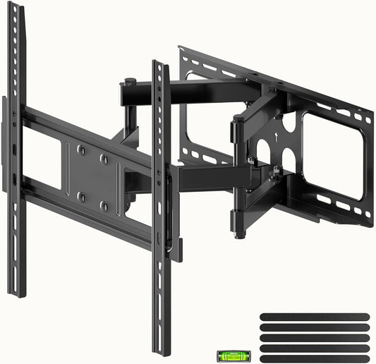 Full Motion TV Wall Mount for Most 26"-70" Flat/Curved TV, Swivel Tilt Bracket with Articulating Dual Arms, Support 100lbs, Max VESA 400x400mm, Fits 12”/16" Wood Stud (MA570)