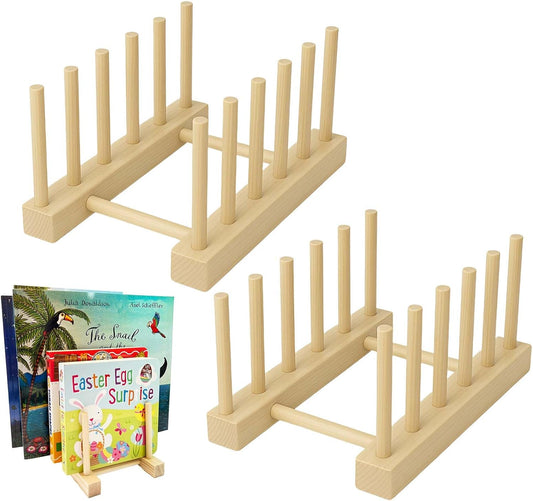 2 Pcs Wooden Kids Bookshelf,Toddler Book Display Shelves Children Book Rack Suitable Kids Rooms, Nursery & Classroom,Mini Bookshelf, Desktop Shelf