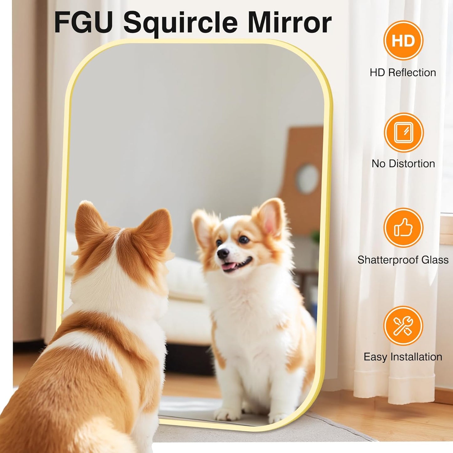 Bathroom Mirrors for Over Sink, 26x38 Gold Vanity Mirror for Bathroom Sink, HD Shatterproof Squircle Wall Mirror for Bathroom Washroom Lavatory Restroom Metal Frame