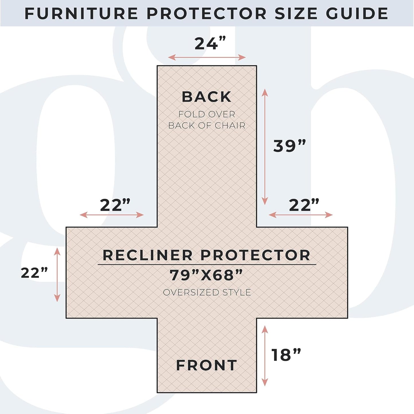 Reversible Patchwork Recliner Chair Cover - Washable Slipcover Furniture Protector with Elastic Straps - Couch Cover for Dogs, Kids, and Pets - Box-Stitched Detail (Recliner, Dusty Rose)