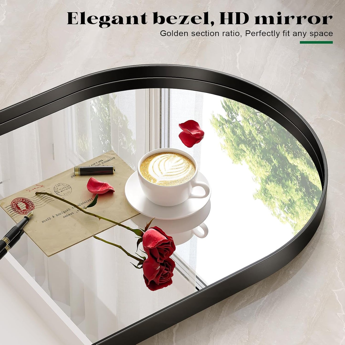 2 Pack Black Oval Mirror, 24" x 36" Oval Mirrors for Bathroom, Modern Vanity Pair Mirror for Over Sink Bedroom Fireplace Entryway Hang Vertical and Horizontal