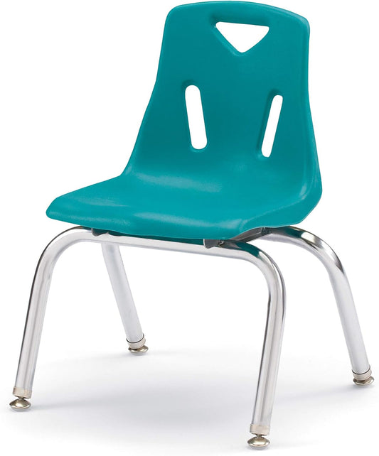 Jonti-Craft Berries 8142JC1005 Stacking Chair with Chrome-Plated Legs, 12" Height, Teal