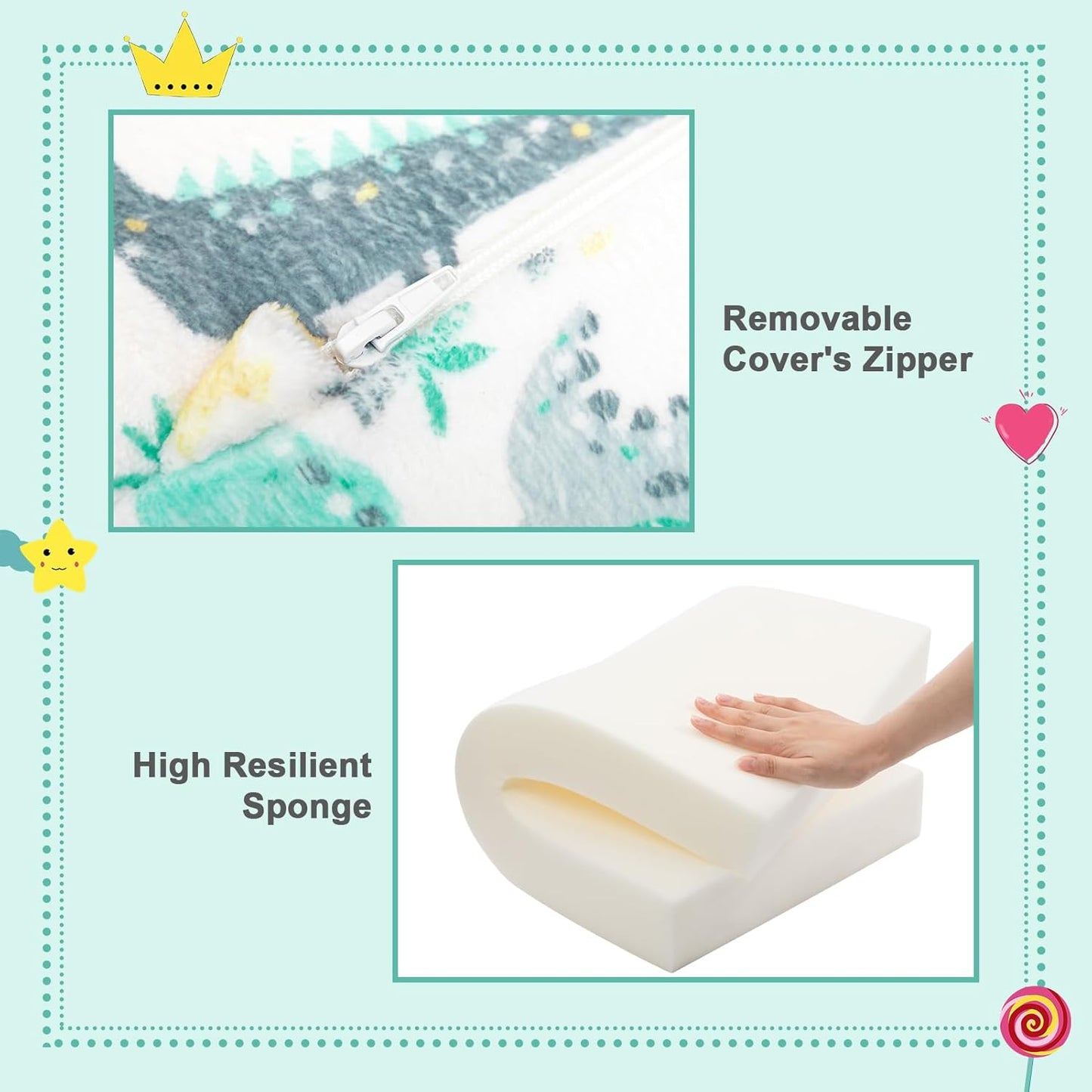 ALIMORDEN 2-in-1 Flip Out Cuddly Sherpa Toddler Couch, Convertible Sofa to Lounger, Dinosaur