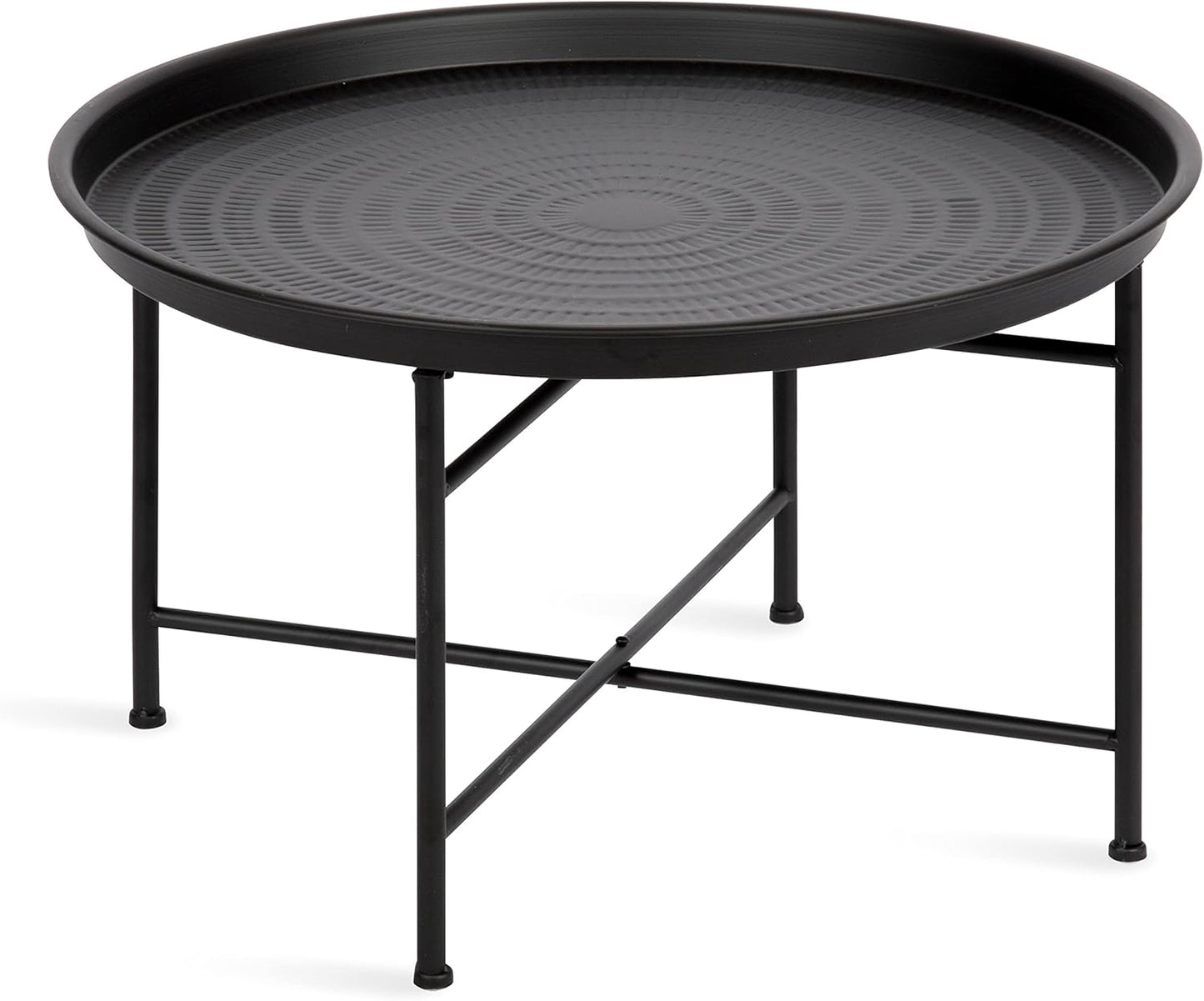 Kate and Laurel Mahdavi Modern Coffee Table, 26 x 26 x 16, Black, Unique Coffee Table with Sophisticated Design