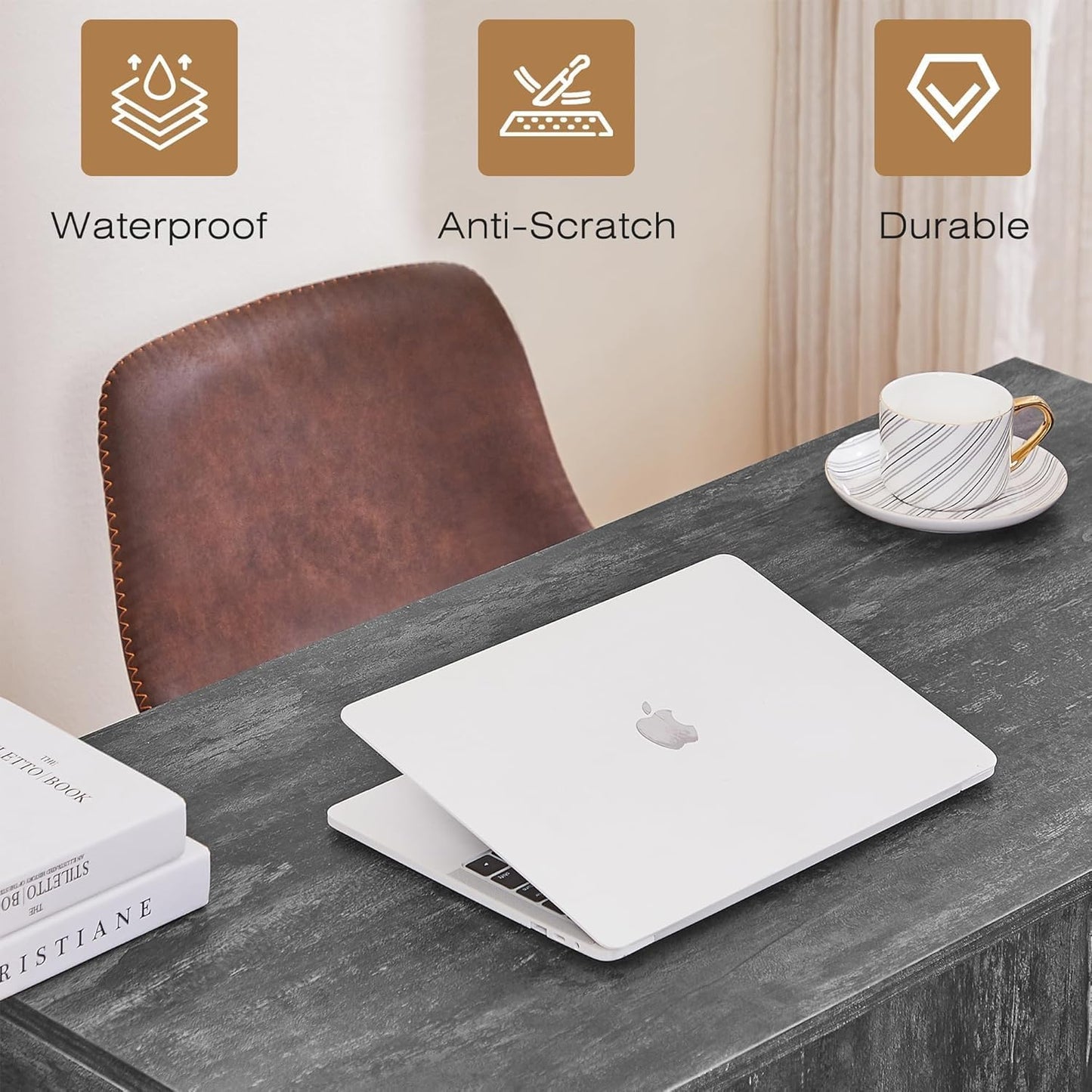 VECELO 39.3" Home Office Work Table with Drawers,Computer Desk with Hairpin Leg for Writing/Study,Classic Grey