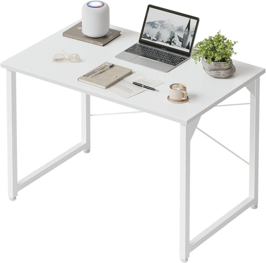 Cubiker Computer Desk, 32 inch Small Home Office Desk for Small Spaces, Modern Simple Style for Home, Office, Pure White