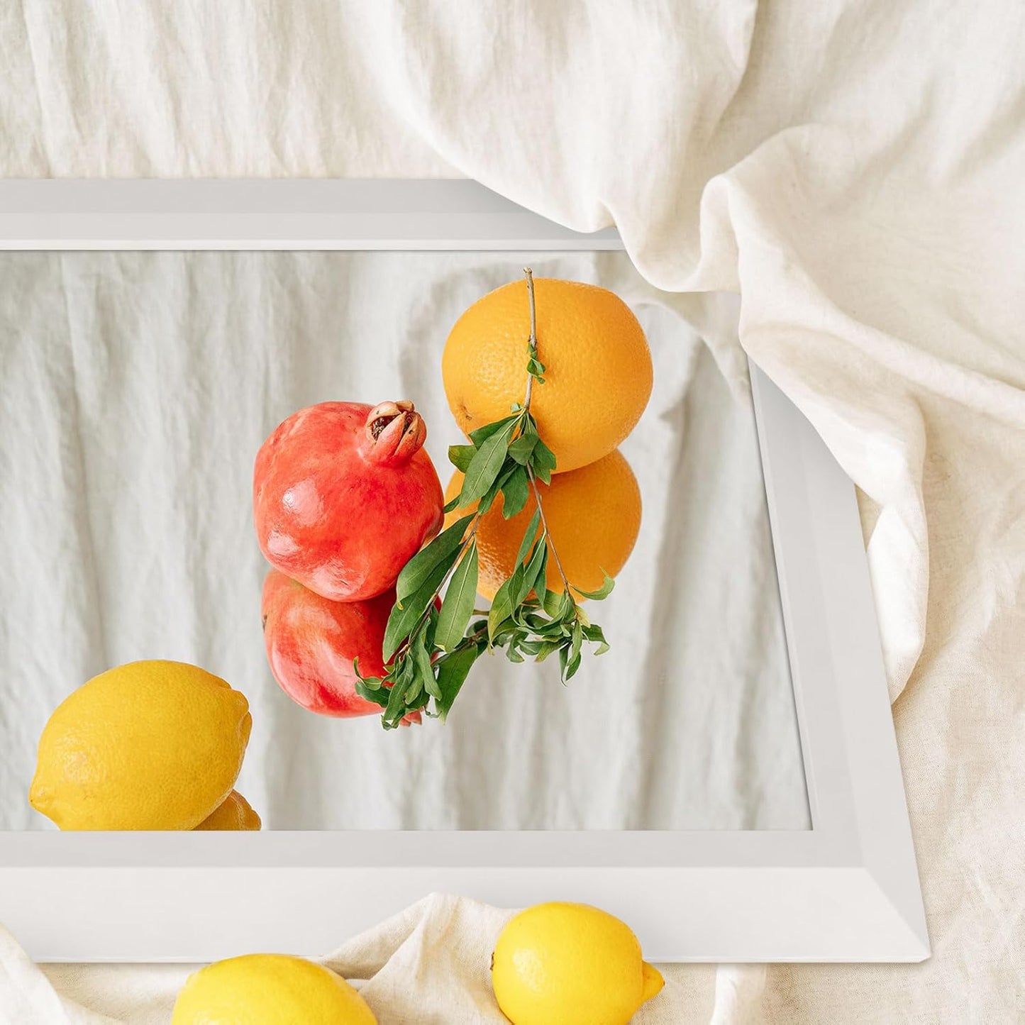 Amorho Bathroom Mirror, 28x36 Inch White Thick Metal Framed Wall Mirrors for Over Sink, Bedroom, Living Room, Entryway, Rectangle Wall-Mounted Mirrors(Horizontal/Vertical).