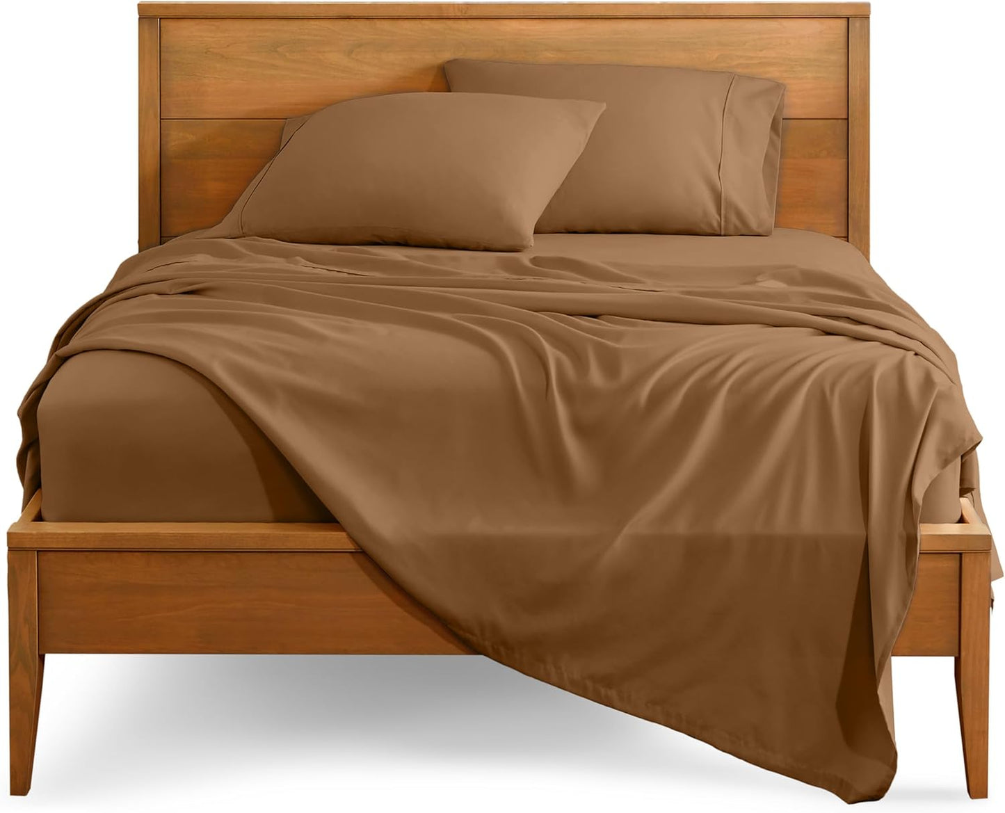 Bare Home Full Sheet Set - Luxury 1800 Ultra-Soft Microfiber Full Bed Sheets - Double Brushed - Deep Pockets - Easy Fit - 4 Piece Set - Bedding Sheets & Pillowcases (Full, Caramel)