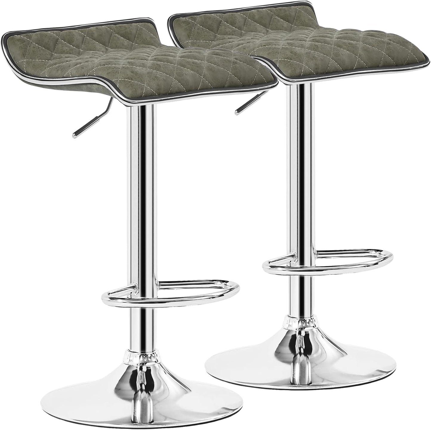 VECELO Adjustable Bar Stools Set of 2, Bar Height Stools for Kitchen Counter