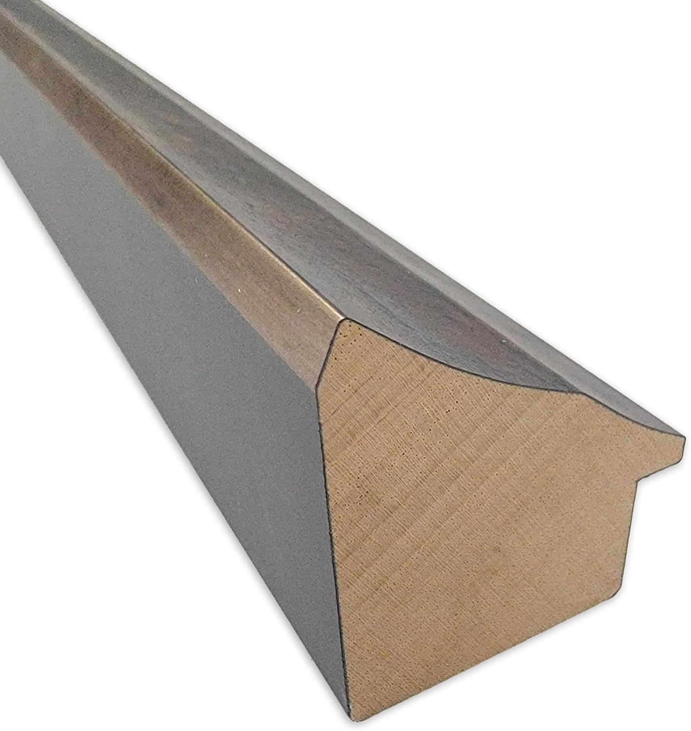 Amanti Art Grey Wall Mirror 27x21 Angled Metallic Rainbow Rectangle Bathroom Mirror for Wall Decor Living Room, Medium Modern Contemporary Wood Frame, Hangs Horizonally and Vertically, Bathroom Decor