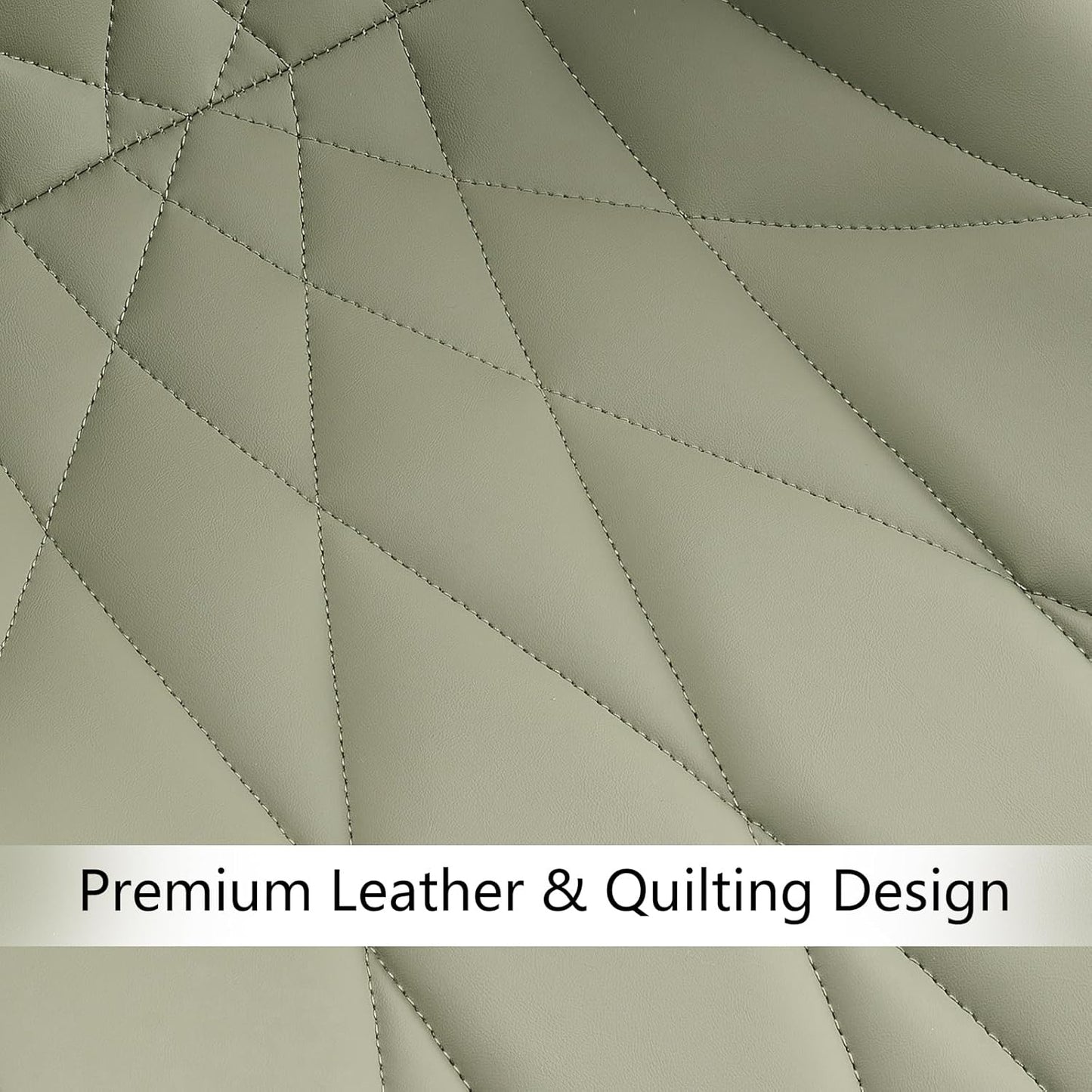 Rowill Dining Chairs Set of 2 - Upholstered Faux Leather Kitchen Chairs with Soft Cushion Backrest, Sturdy Metal Legs & Non-Slip Pads, Perfect Modern Design for Home Dining Room, Kitchen, Olive Green