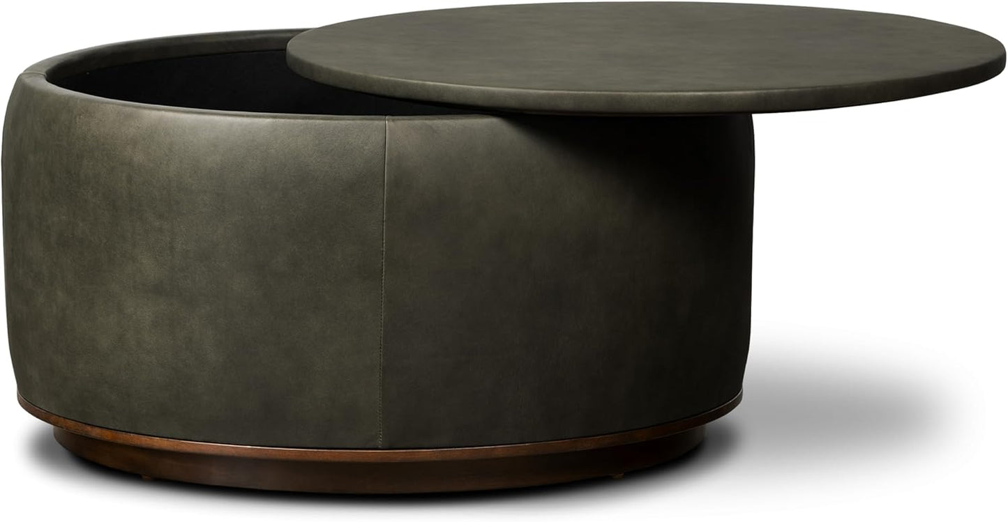 POLY & BARK Herve Storage Ottoman in Olivine Green