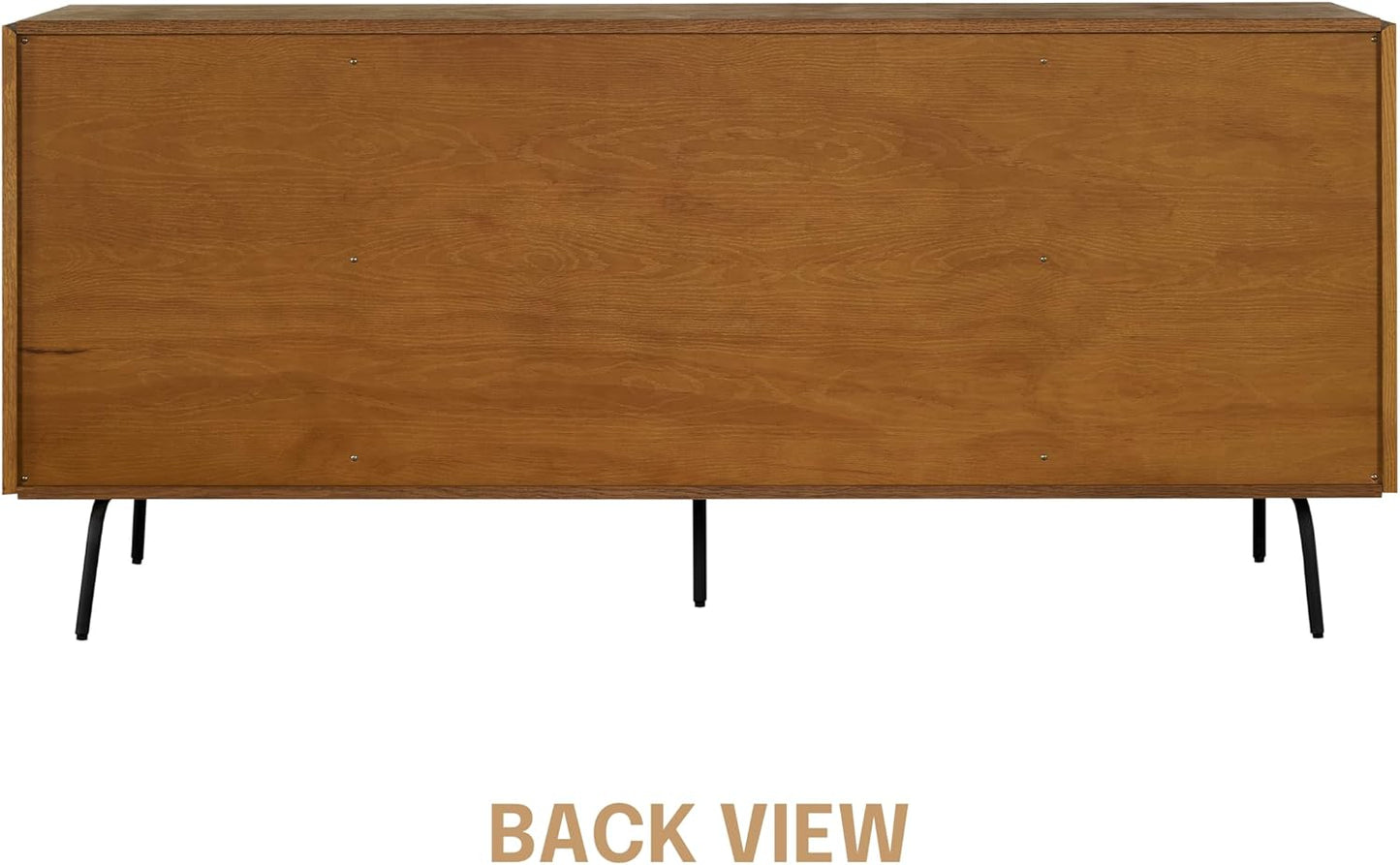 NTC Veil Sideboard with 2 Doors and 3 Drawers, Buffet Cabinet with Vertical Groove Design and Metal Legs, Storage Cabinet for Living Room, and Entryway, Effortless Assembly - Rustic Oak