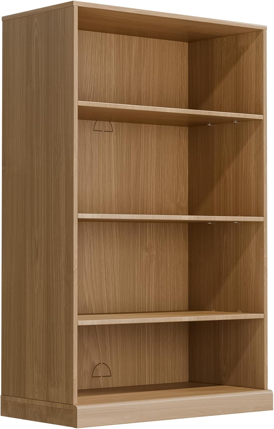 49" Wooden Book Shelf, 2 Shelf Bookcase, Modern Bookshelf with Adjustable Shelf for Home Office, Study Room, Oak