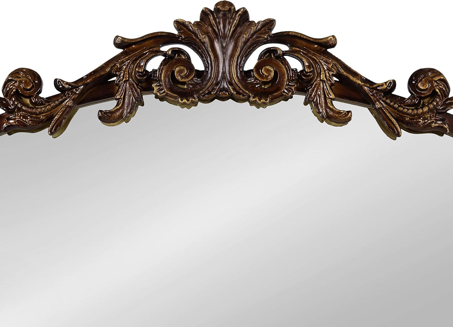 Kate and Laurel Arendahl Ornate Traditional Arched Mirror; 24 x 36; Bronze; Decorative Baroque Style Arched Wall Mirror with Ornamental Crown