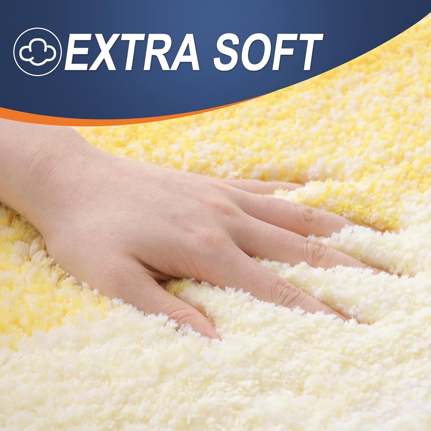 OLANLY Bathroom Rugs Mat 30x20, Extra Soft Absorbent Microfiber Bath Rugs, Rubber Backing, Quick Dry, Machine Washable Bath Mats for Bathroom Floor, Tub and Shower, Home Decor Accessories, Yellow