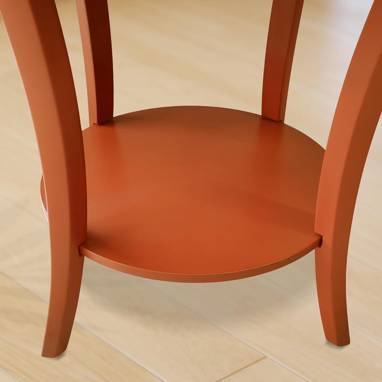 Roundhill Furniture Perth Contemporary Round End Table with Shelf