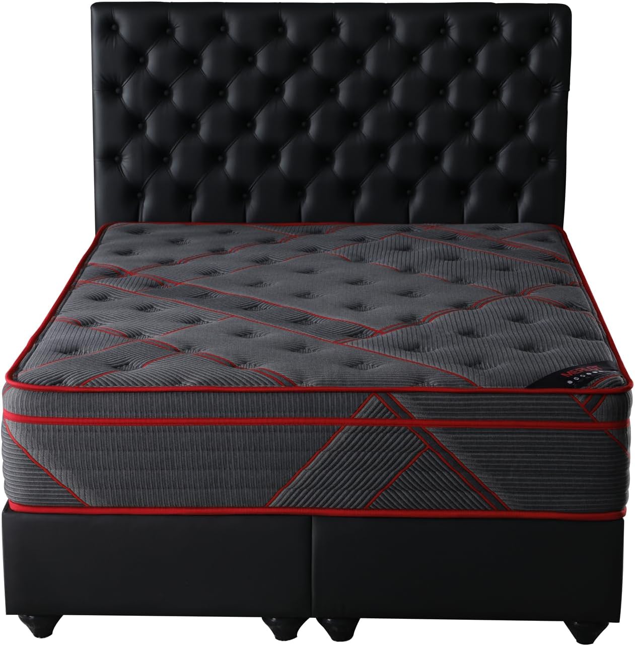 Ottomanson King 13" Luxury Black Eurotop Mattress - Medium-Firm Hybrid Comfort - Made in USA - Premium Quilted Cover - Fiberglass-Free - Bed in a Box