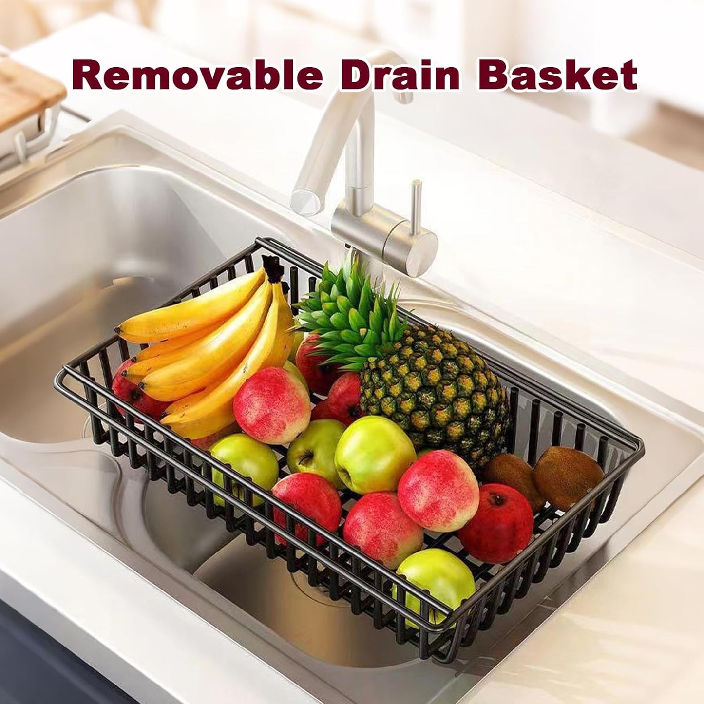 4-Tier Versatile Metal Storage Rack,Vegetable Fruit Basket Kitchen Storage Rolling Cart on Wheels, Kitchen Storage Shelf with 4 Removable Mesh Baskets,Can be Used in Bedrooms,Kitchens,Living Rooms