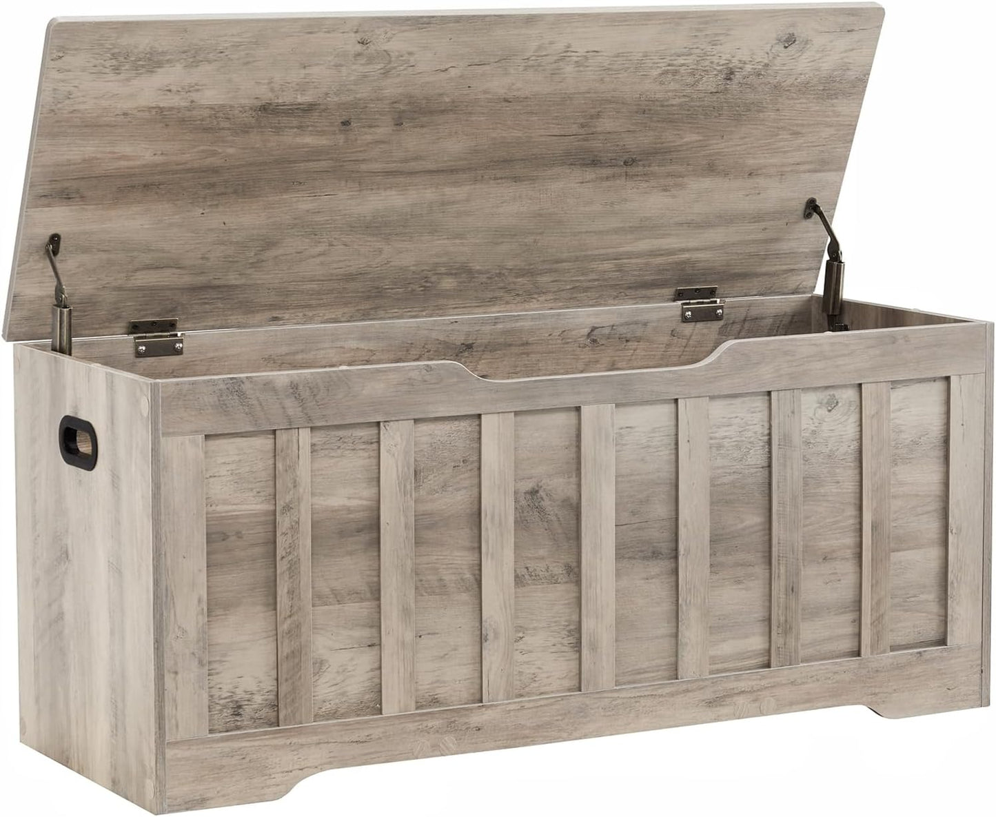 43.3" Storage Chest Extra Large,Storage Trunk with 2 Safety Hinges,Wooden Storage Bench,Shoe Bench,43.3x15.7x19.1 Inch,Easy Assembly,Storage Bench for Bedroom,Living Room,entryway(Greige).
