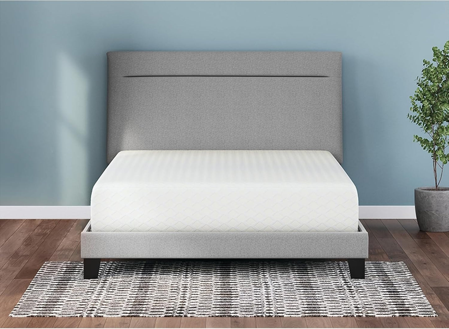 Signature Design by Ashley Queen Size Chime 12 Inch Medium Firm Memory Foam Mattress with Green Tea & Charcoal Gel for Pressure Relief, Fiberglass Free, Mattress In A Box