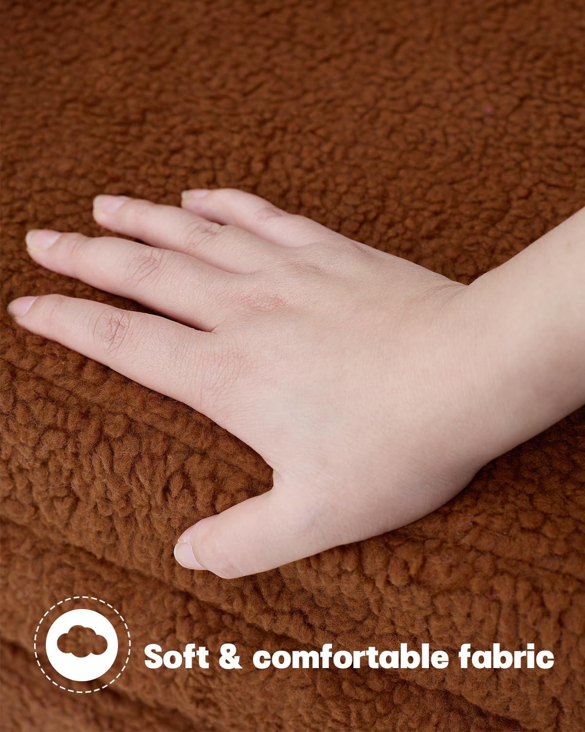 MOONBEEKI 2-in-1 Foldable Toddler Couch, Soft Sherpa Fabric with Washable Cover, Convertible Sofa to Lounger, Kids Sofa for Playroom, Bedroom, Living Room, Birthday Gift, Ages 1-3, Bear, Medium