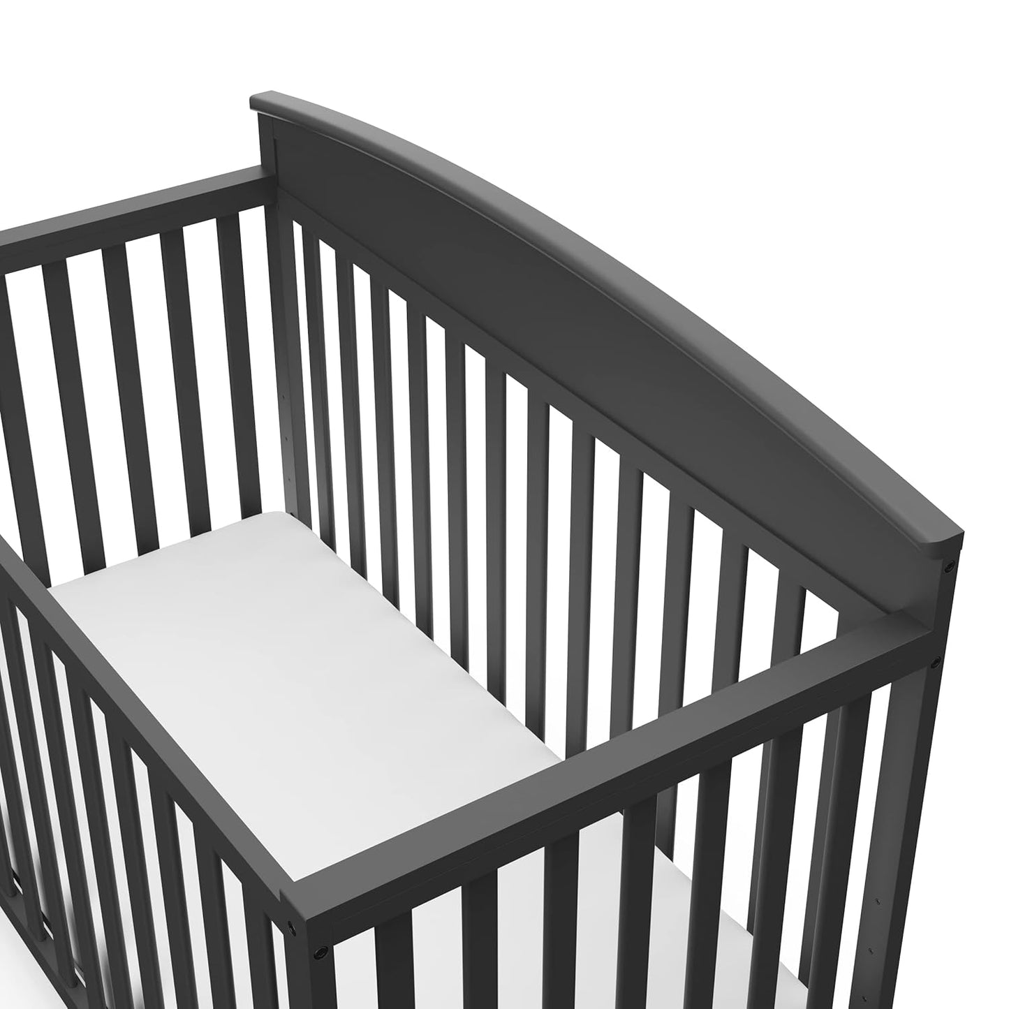 Graco Benton 5 in 1 Convertible Crib (GREENGUARD Gold Certified) with Premium Foam Crib and Toddler Mattress Included - Gray, Converts from Baby Crib to Toddler Bed, Daybed and Full-Size Bed