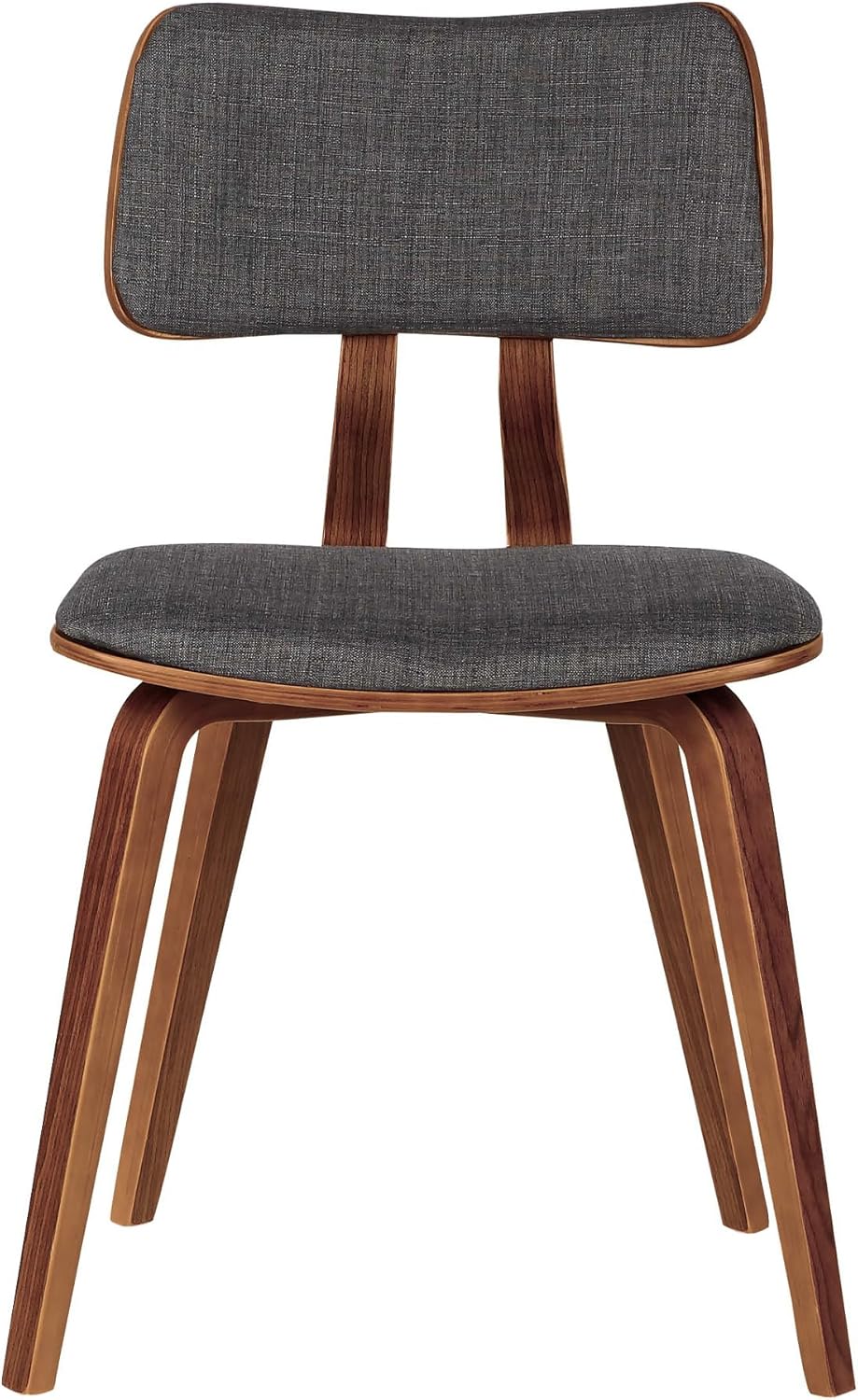 Armen Living Jaguar Dining Chair in Charcoal Fabric and Walnut Wood Finish,Charcoal/Walnut Finish 20D x 18W x 29H in