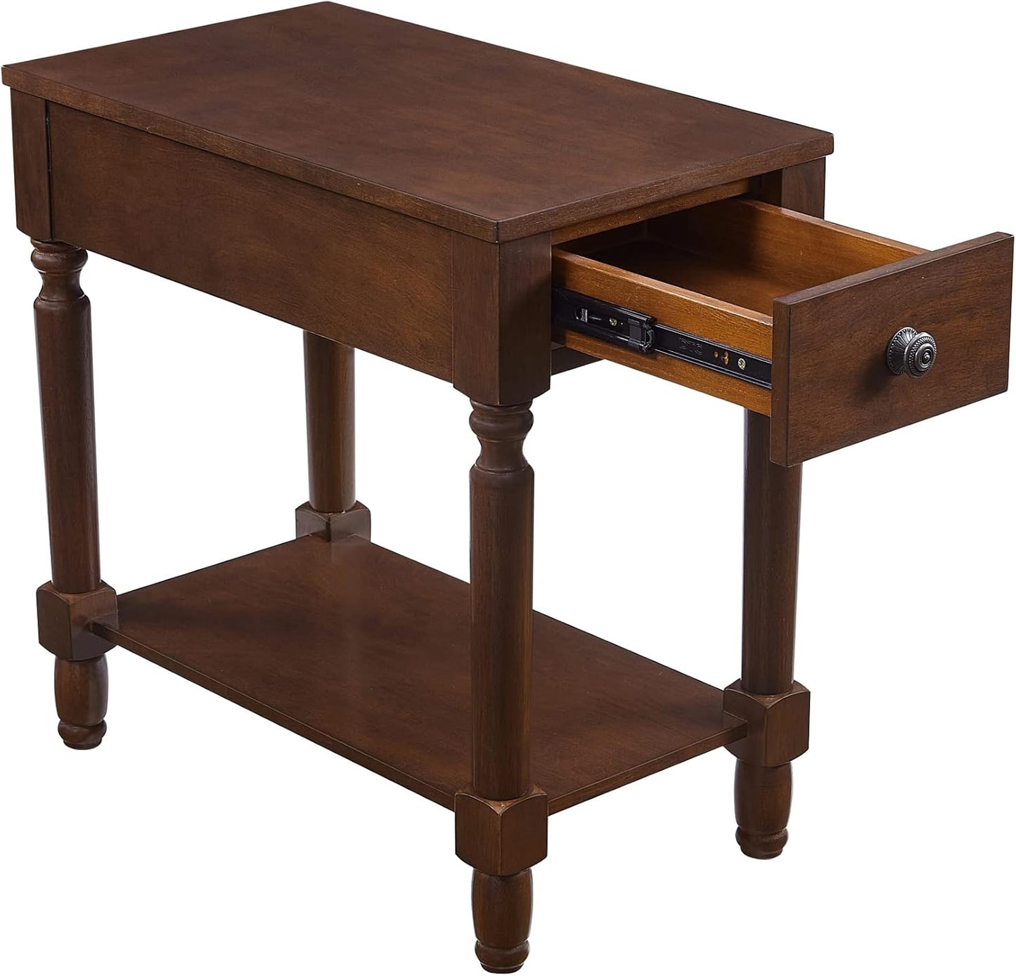 Ball & Cast Wood End Tables, 13" W, Dark Brown-Open