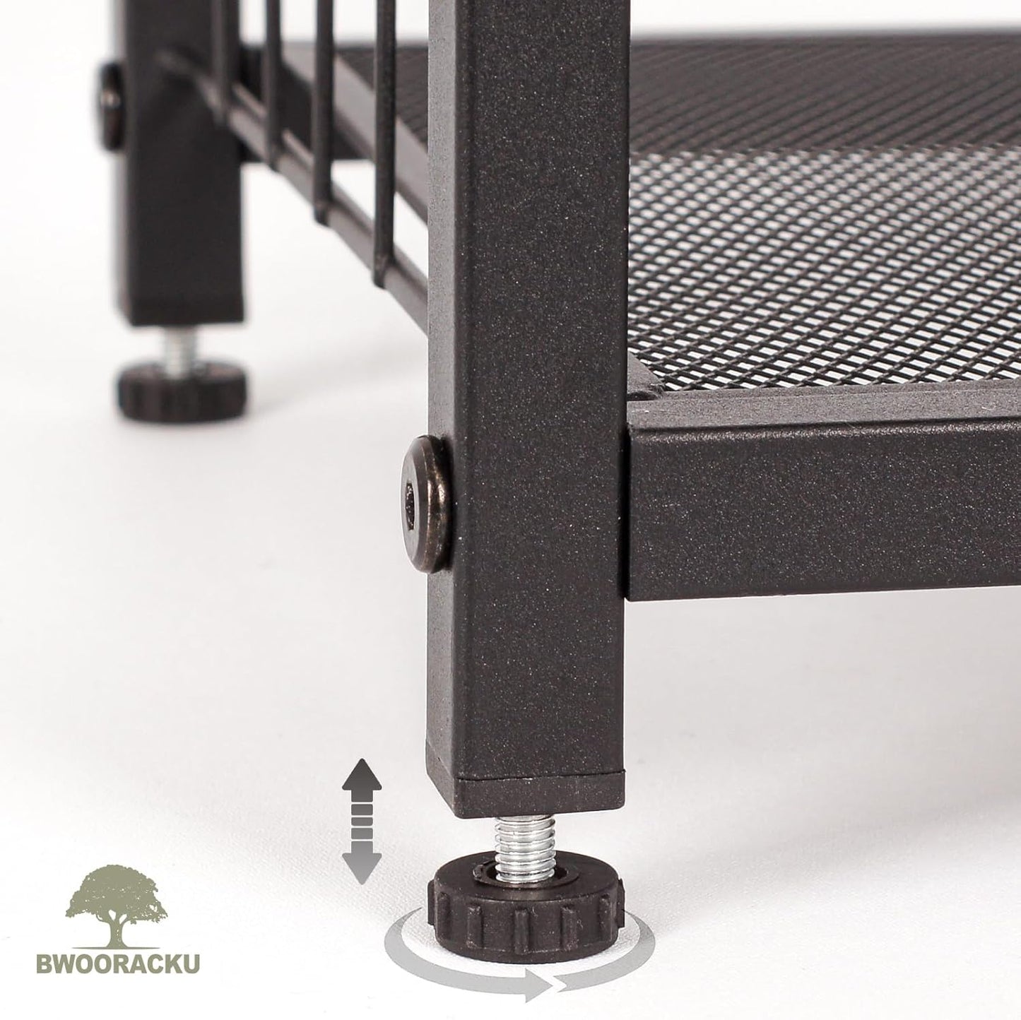 Shoe Rack, 3-Tier Shoe Organizer with Guardrails, Heavy-Duty Metal Mesh Shelves & Rustic Wooden Top for Stylish Closet & Front Door Storage