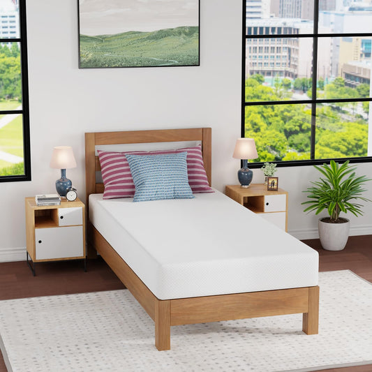 FDW | 8 Inch Twin XL Mattress | Medium Firm | Gel Memory Foam Mattress | White | Bed in a Box, CertiPUR-US Certified | Pressure Relief, Cooling Ventilated Foam | Washable Removable Cover