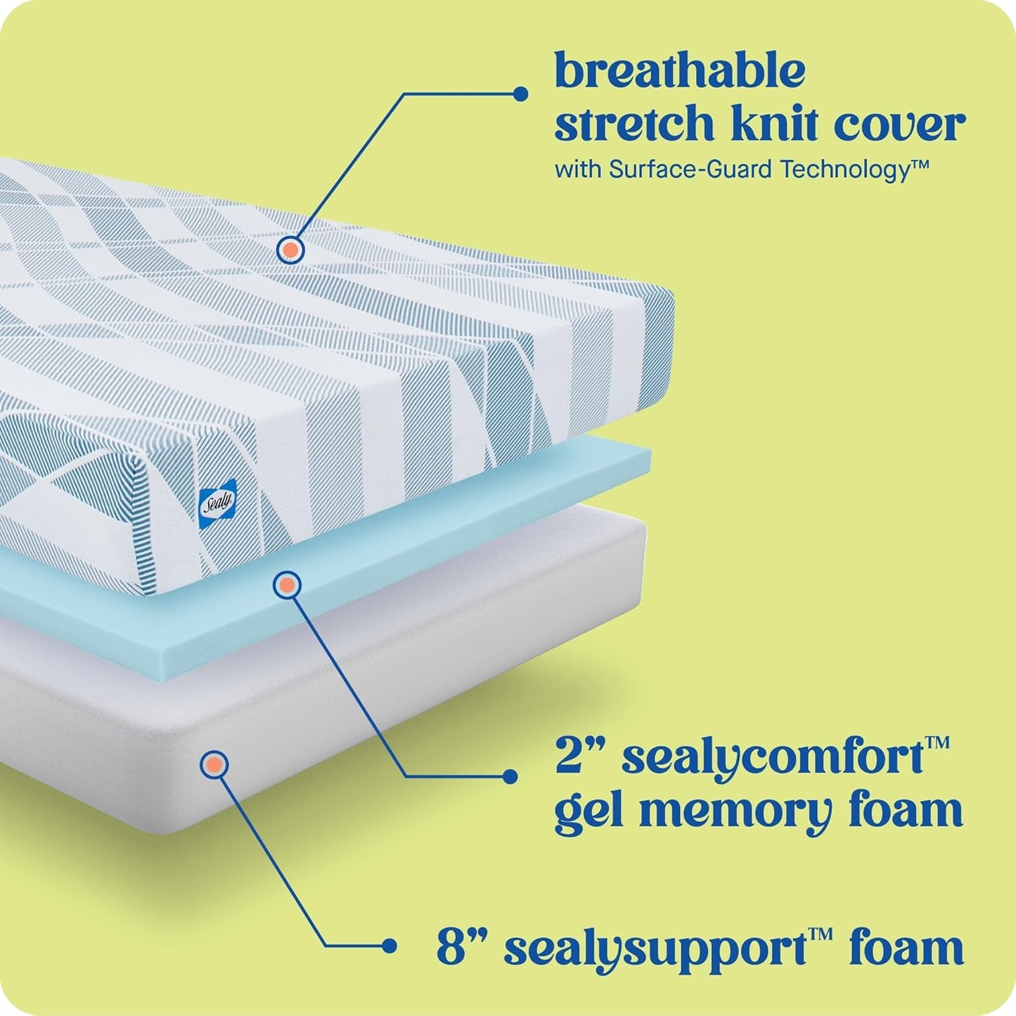Sealy Dreamlife 10” Foam Mattress-in-a-Box, California King, SealyComfort Gel Memory Foam, Surface-Guard Technology, 10 Year Limited Warranty, Made in The USA