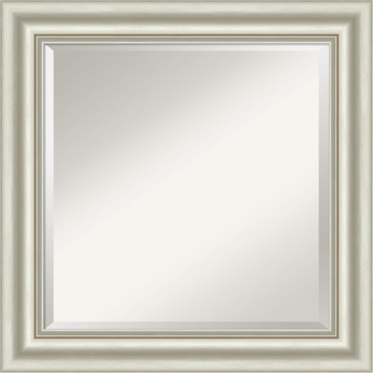 Amanti Art Bathroom Mirror for Over Sink, 26x26 Sophia Silver Square Vanity Mirror, Medium Traditional Frame, Hangs Horizonally and Vertically, Bathroom Wall Decor, Beveled Edge