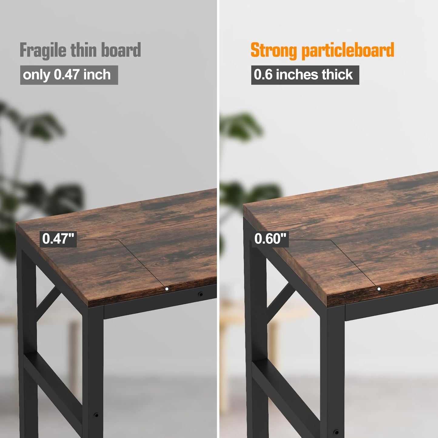 Narrow Console Table, 29.5" Entryway Table with 2 Support Bar, Thin Sofa Table, Small Couch Table, Display Table, Side Tables for Living Room, Hallway, Bedroom, Rustic Brown