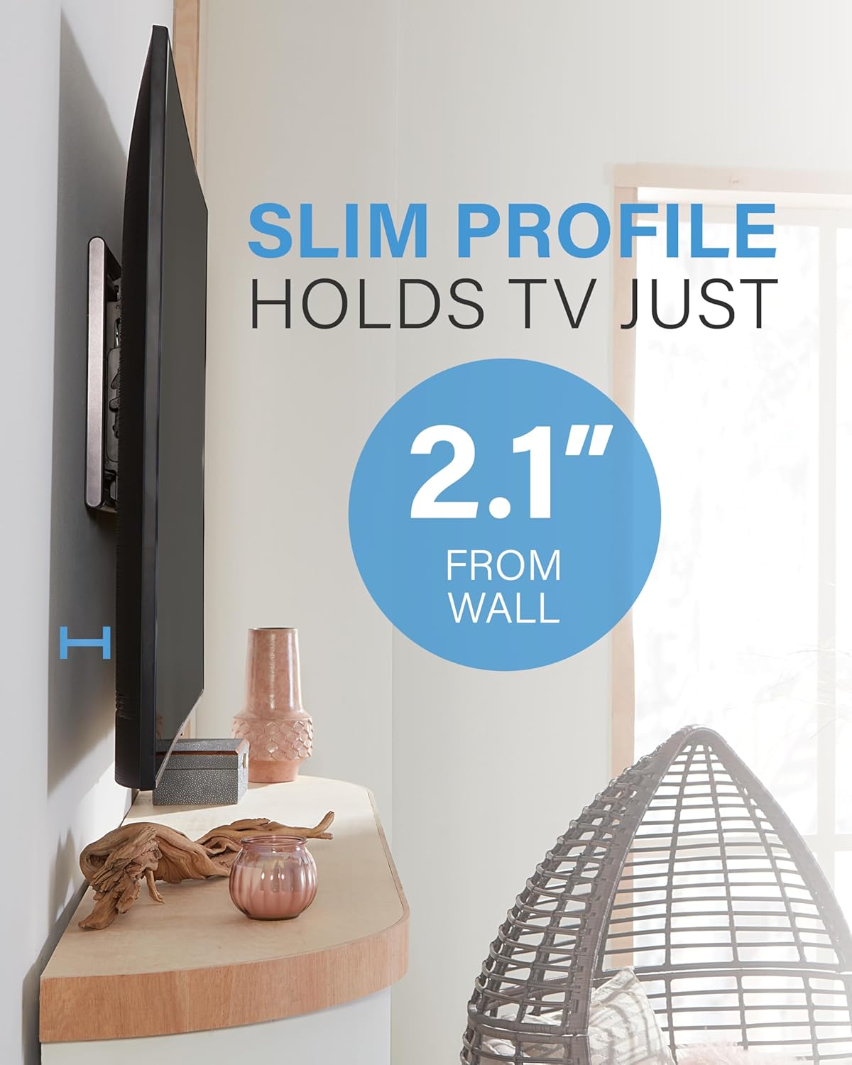 SANUS Tilting TV Wall Mount for 42" to 90" TVs - Low Profile & Universal Design - Fight Screen Glare - Easy 3-Step DIY