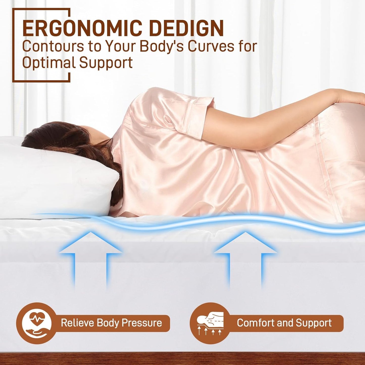 4 Inch Pillow Top Memory Foam Mattress Topper Queen, Dual Layer 2 Inch Gel Memory Foam Plus 2 Inch Pillow Top Cover, White