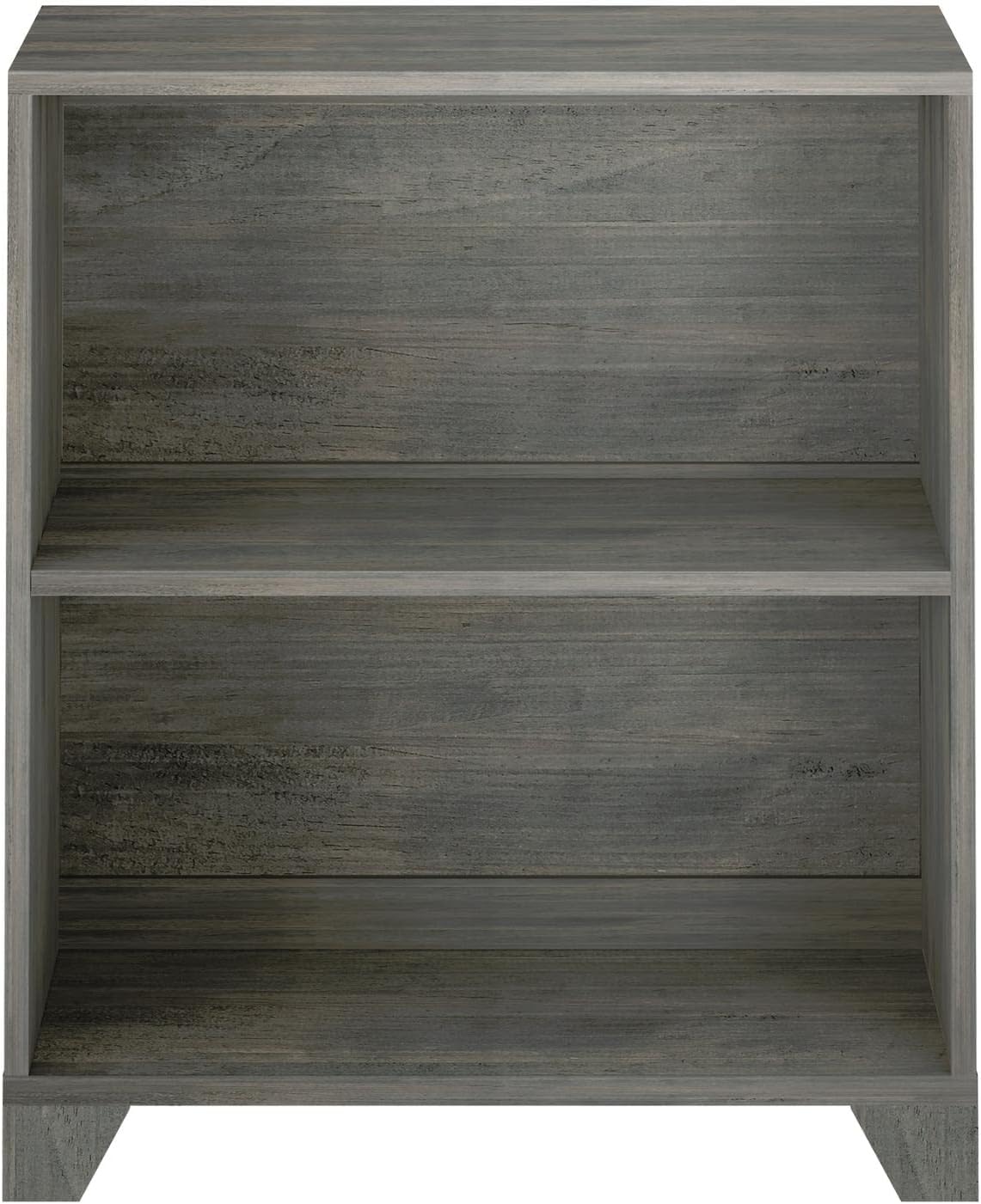 Max & Lily Modern Farmhouse 2-Shelf Bookcase, Solid Wood Bookshelves for Kids Bedroom, Driftwood