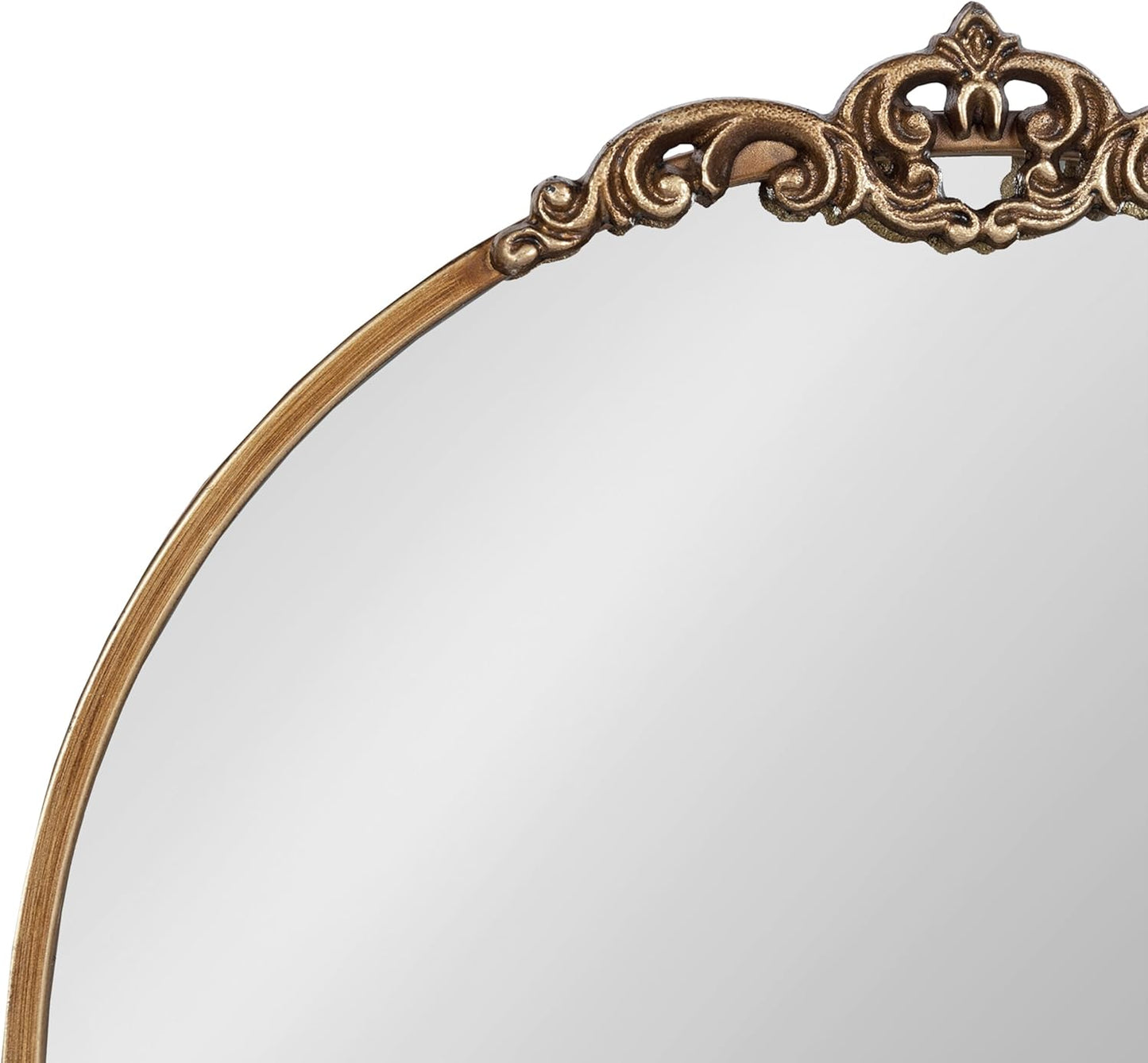 Kate and Laurel Myrcelle Traditional Arched Mirror; 21 x 26; Gold; Decorative Arch Mirror with Ornate Garland Detailing Along The Crown and Edges of The Frame